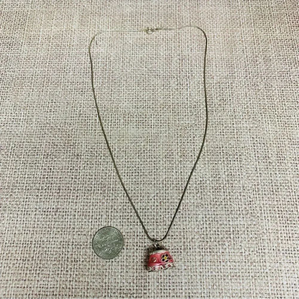 SterlingβSilverβPinkβEnamelβShortsβNecklaceβ